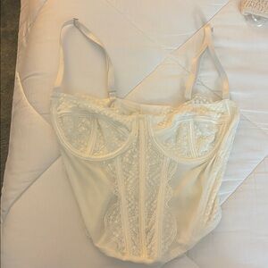 White Lace Corset Bra Top